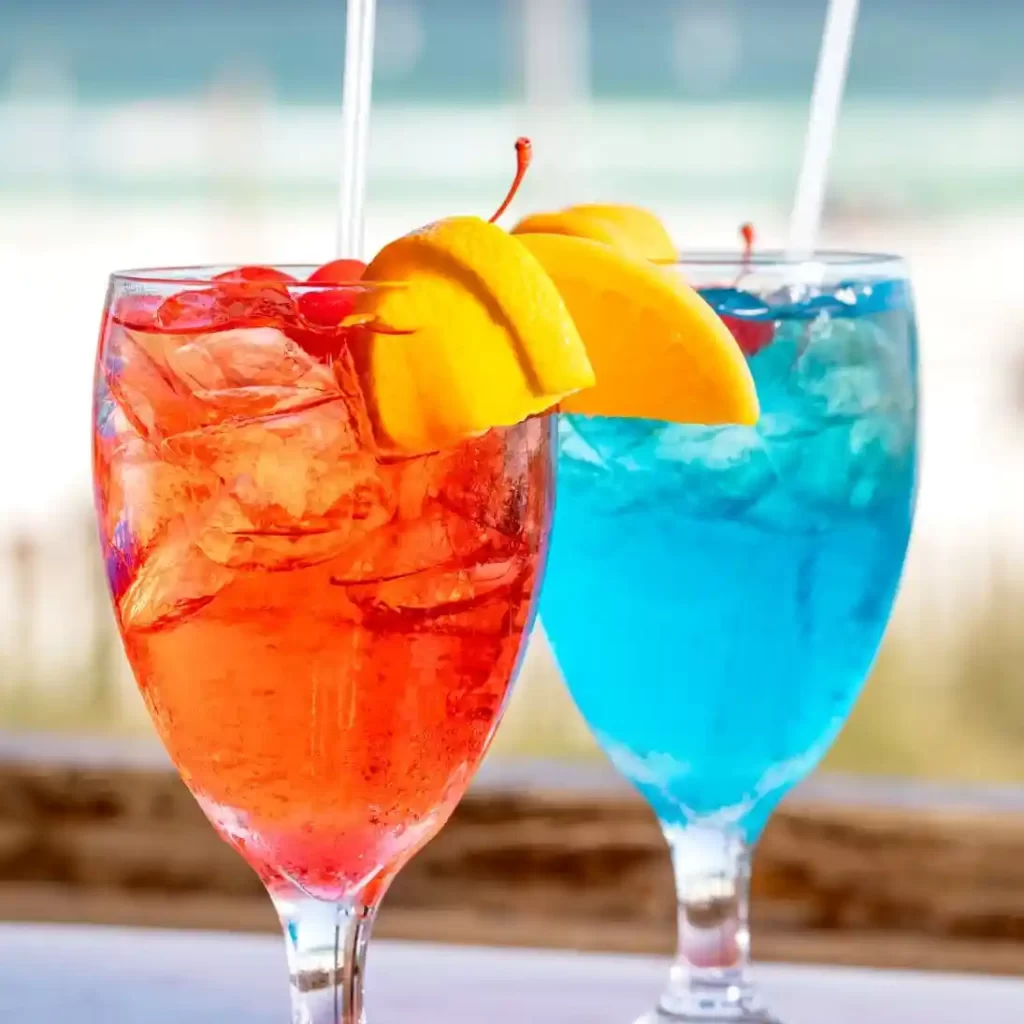 Two Cocktails at Schooner's Last Local Beach Club in Panama City Beach